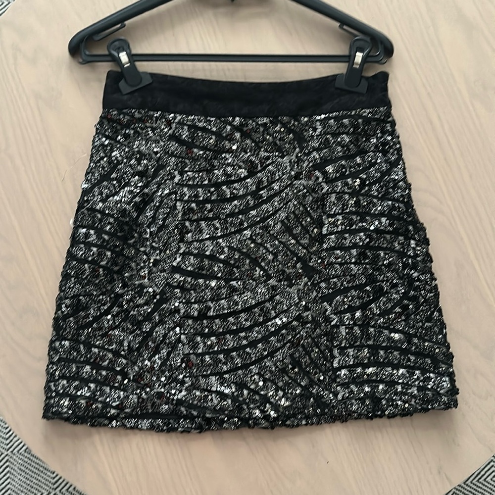 ZARA Sequin black skirt
